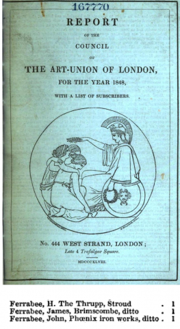 John, Henry and James Ferrabee listed in 1848