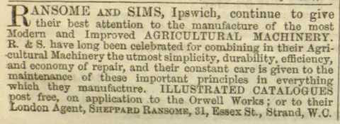 1860-10-20 Gardeners Chronicle - Ransomes advertisement