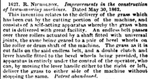1862-05-30  R. Nicholson's  Abandoned Patent