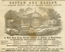 1853-03-09 - Cottam and Hallen - Retailer -  Gardeners Chronicle and Agricultural Gazette