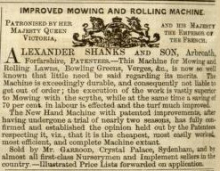 1857-05-16       16th of May - Alexander Shanks Advertisement -   The Gardeners Chronicle and Agricultural Gazette