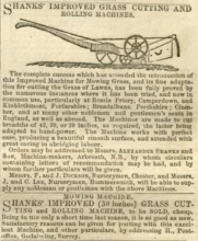 1848-3-15   Shank's Advertisement for 15th of March 1848, with below it; an early second hand advertisement