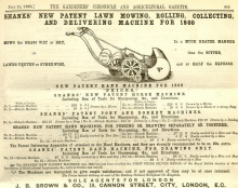 Shanks Advertisement The Gardeners Chronicle - 21st July 1860