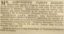 Samuelson & Co. advertisement in The Agricultural Gazette - 14th May 1853