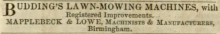  Mapplebeck & Lowe (retailer)  advertisement in The Gardeners Chronicle - 8th April 1854