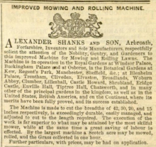  Shanks  advertisement in The Gardeners Chronicle - 8th April 1854