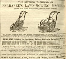 James Ferrabee advertisement - 8th May 1858