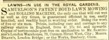 1859-4-30    Deane's (retailer)  Advertisement for Samuelson (manufacturer)  in the Gardeners Chronicle - 30th April 1859