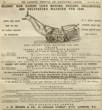 Shanks Advertisement in The Gardeners Chronicle 30th June 1860