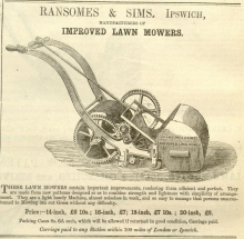 Ransomes &  Sims advertisement in The Gardeners Chronicle  - 15th March 1862