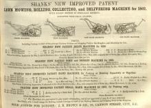 Shanks advertisement in The Gardeners Chronicle - 26th July 1862