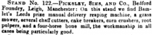 1861-12-01 The Smithfield Show, London - Picksley Sims  & Co.  . 1862