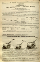 Greens advertisement in The Gardeners Chronicle - 2nd August  1862