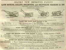 Shanks advertisement in The Gardeners Chronicle - 19th July 1862