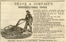 Deane advertisement  (retailer for Samuelson & Co. Mowers) advertisement in The Gardeners Chronicle - 7th June 1862