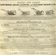  Shanks Advertisement in The Gardeners Chronicle - 15th March 1862