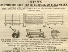  Cottam & Hallen advertisement in The Gardeners Chronicle -  31st May 1862