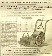 1859-4-9   Samuelson's Advertisement in the Gardeners Chronicle - 9th April 1859