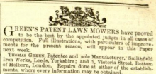 1859-3-12 Thomas Green's  Advertisement in the Gardeners Chronicle 12th of March 1859