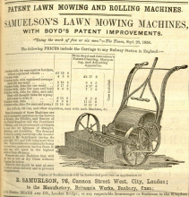 1859-3-12  Samuelson's advertisement in the Gardeners Chronicle - 12th March 1859