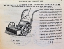 1859 - Ransomes & Sims - Budding's Machine for Cutting Grass Plats and with all the recent improvements  