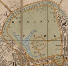 Crutchley's 1831 Map of London - Regents park