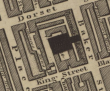 1861- Map of London showing The Baker Street Bazaar