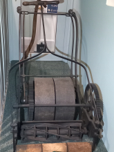 Phoenix Iron works  Company  - With Registered  No. 3074 Improvements - SERIAL No.  8403   19" Mower  - Close up-  Stroud Museum - 15th February 2025