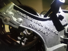 Phoenix Iron works  Company  - With Registered  No. 3074 Improvements - SERIAL No.  8403   19" Mower  - Makers name cast on the side frame  -Stroud Museum - 15th February 2025